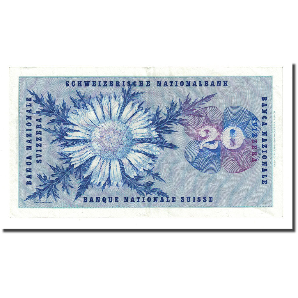 Banknote, Switzerland, 20 Franken, 1967-06-30, KM:46o, AU(55-58)