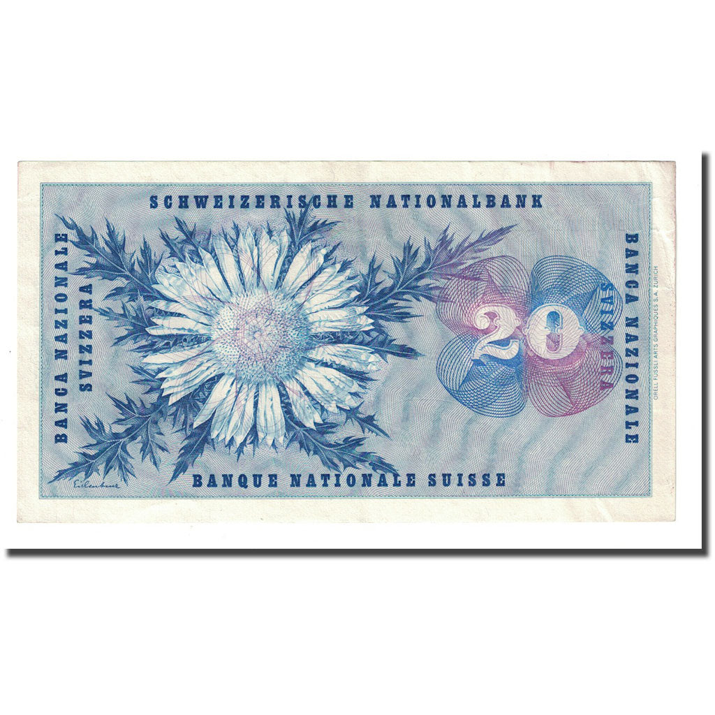Banknote, Switzerland, 20 Franken, 1955-07-07, KM:46b, EF(40-45)