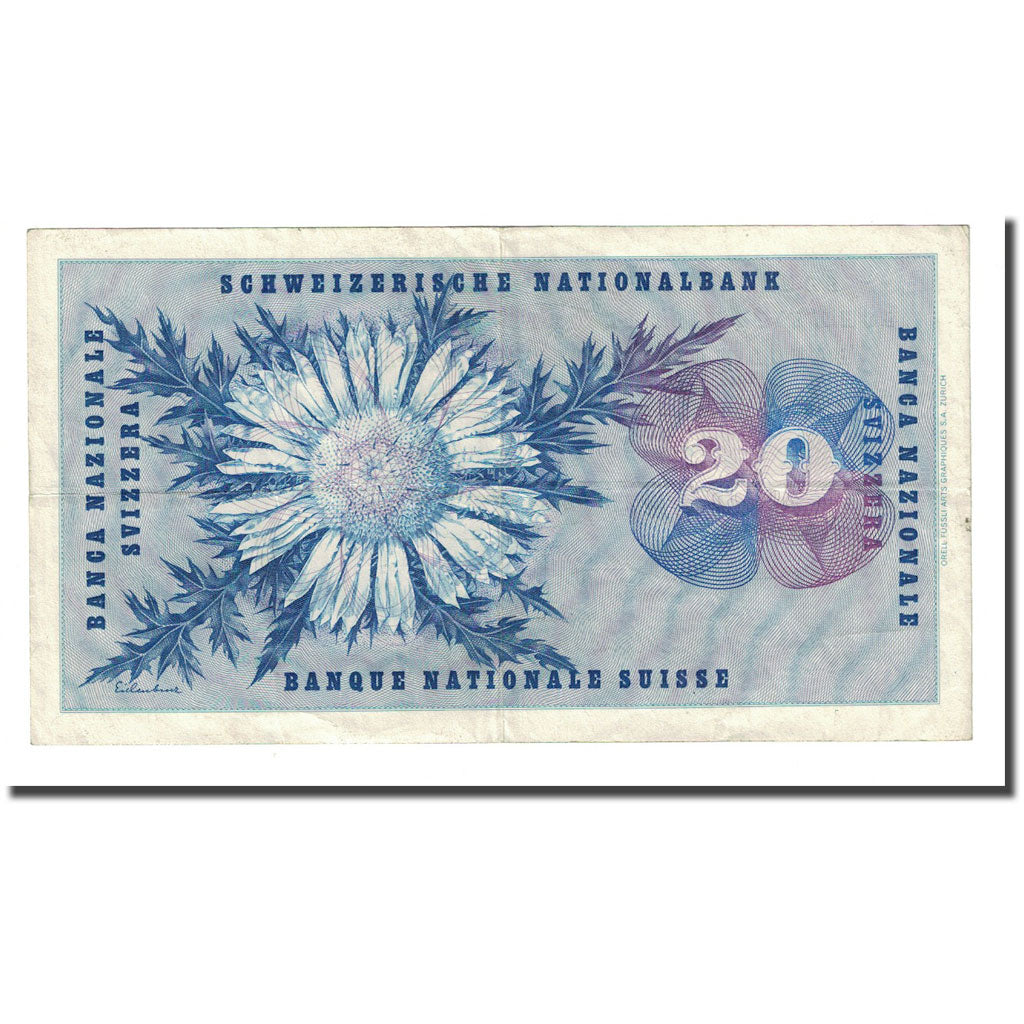 Banknote, Switzerland, 20 Franken, 1954-07-01, KM:46a, EF(40-45)