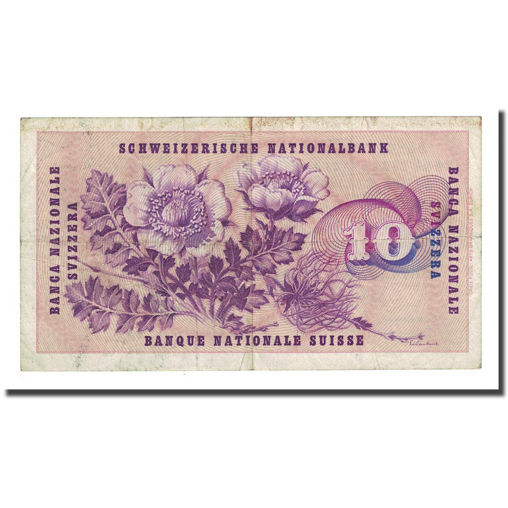 Banknote, Switzerland, 10 Franken, 1963-03-28, KM:45r, VF(20-25)