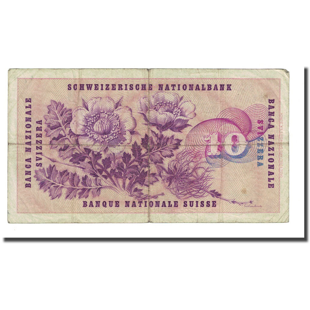 Geldschein, Schweiz, 10 Franken, 1956-11-29, KM:45c, S