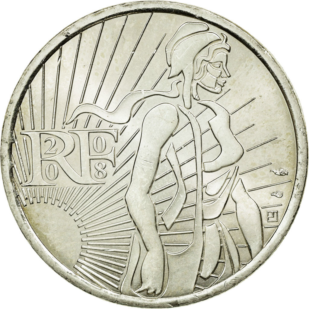 Coin, France, 5 Euro, 2008, MS(63), Silver, Gadoury:EU287, KM:1534