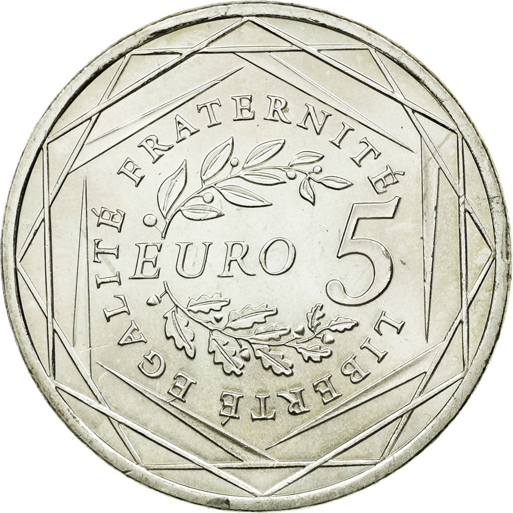 Coin, France, 5 Euro, 2008, MS(63), Silver, Gadoury:EU287, KM:1534