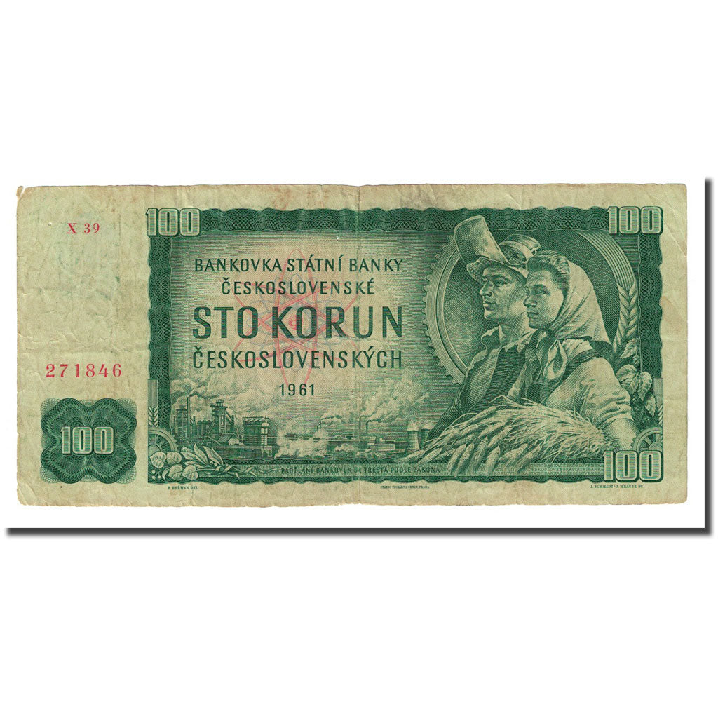 Banconote, Cecoslovacchia, 100 Korun, 1961, KM:91c, MB