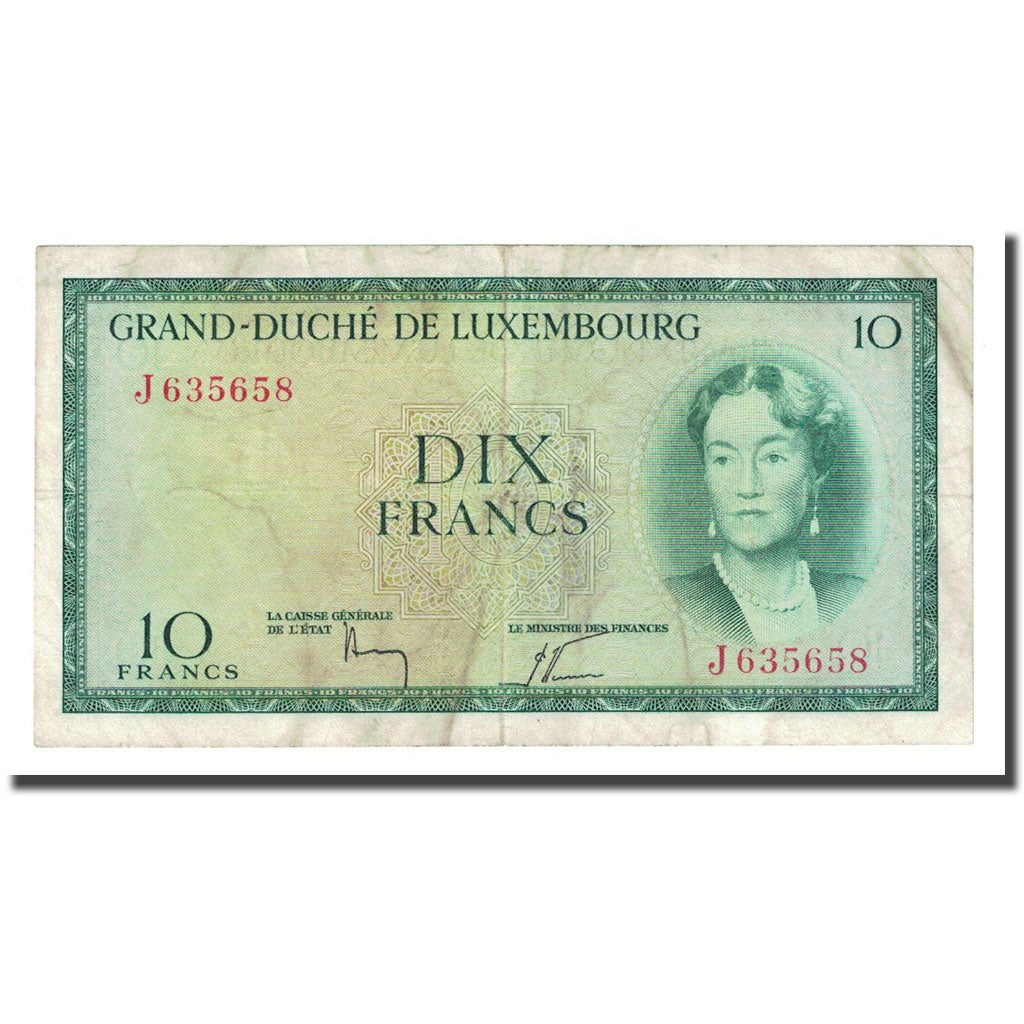 Banknote, Luxembourg, 10 Francs, Undated (1954), KM:48a, VF(20-25)
