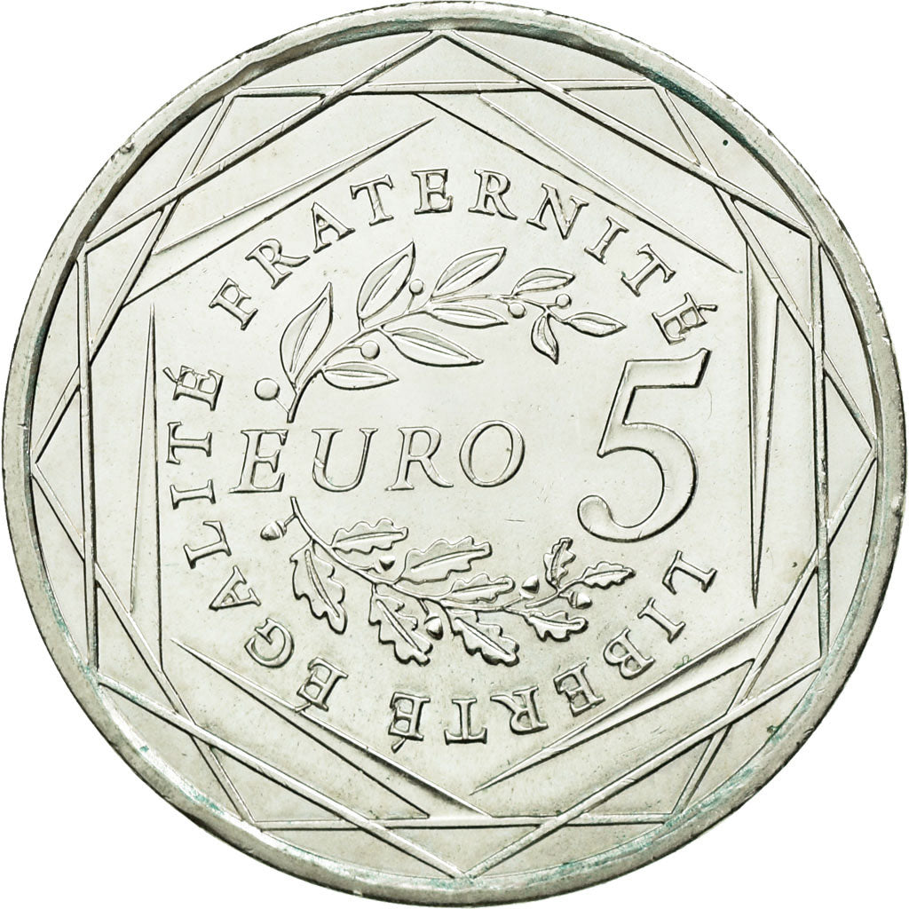 Coin, France, 5 Euro, 2008, MS(63), Silver, Gadoury:EU287, KM:1534