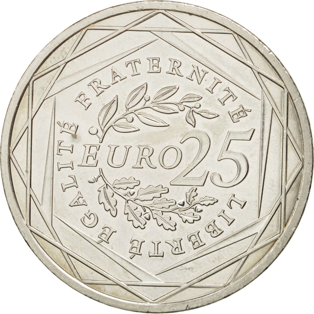 Coin, France, 25 Euro, 2009, MS(60-62), Silver, Gadoury:EU338, KM:1581