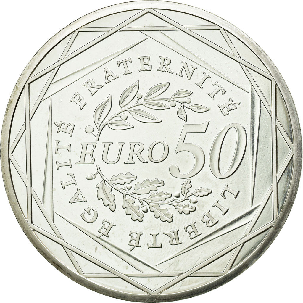 Coin, France, 50 Euro, 2010, MS(60-62), Silver, Gadoury:EU400, KM:1644