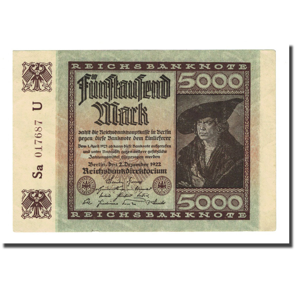 Banknote, Germany, 5000 Mark, 1922-12-02, KM:81a, UNC(65-70)