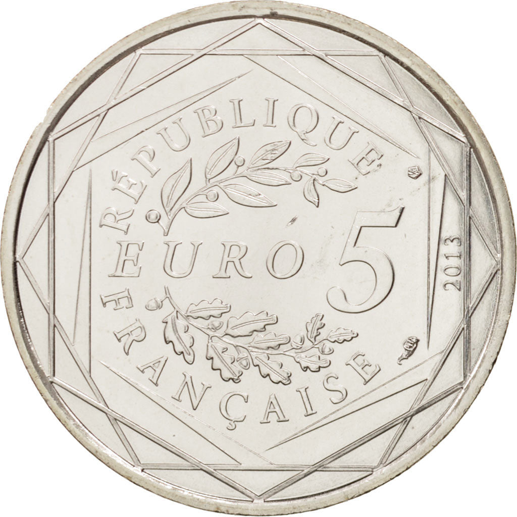 France, 5 Euro Fraternité, 2013, MS(63), Silver, Gadoury:EU647