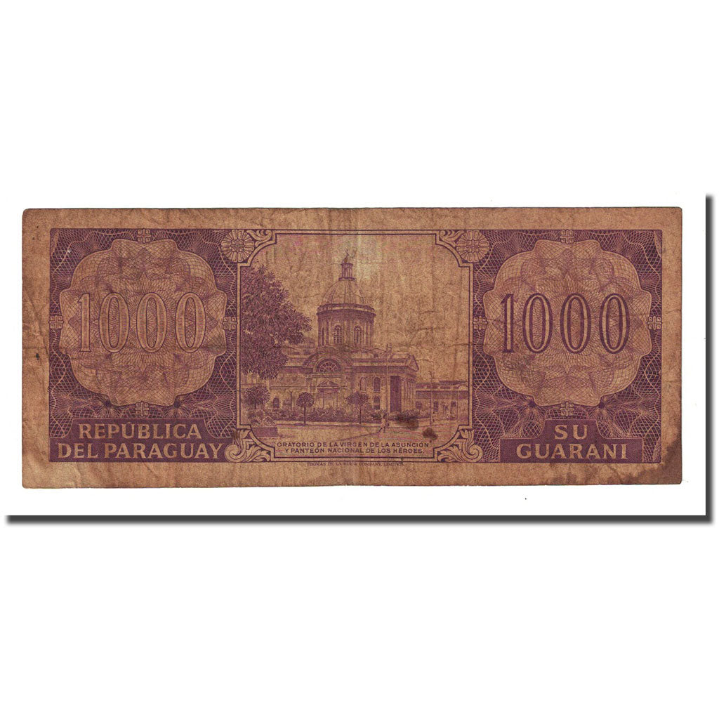 Banknote, Paraguay, 1000 Guaranies, L1952, KM:207, VF(20-25)