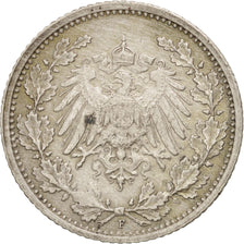 Münze, GERMANY - EMPIRE, 1/2 Mark, 1915, Stuttgart, SS, Silber, KM:17