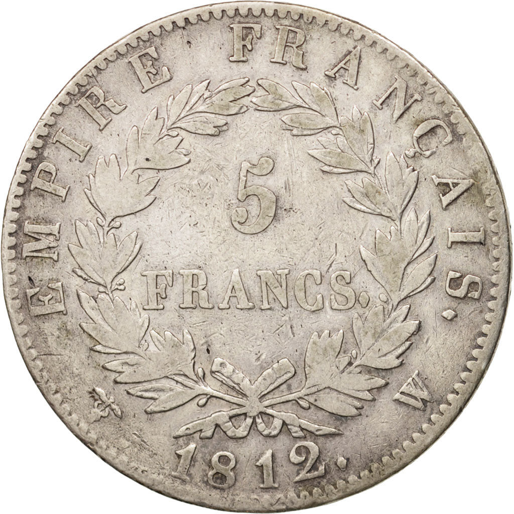 Francia, Napoléon I, 5 Francs, 1812, Lille, MB, Argento, KM:694.16, Gadoury:584