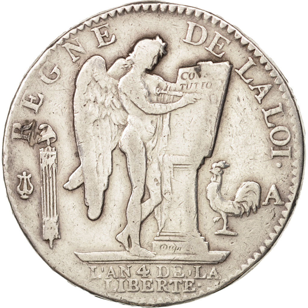 France, Écu de 6 livres François, 1792, Paris, VF(30-35), Silver, KM 615.1