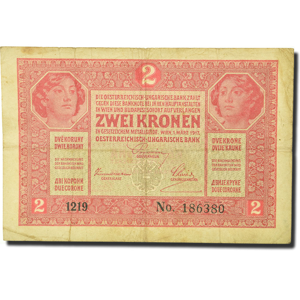Banknote, Austria, 2 Kronen, 1917-03-01, KM:21, VF(20-25)