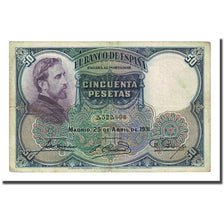 Banknote, Spain, 50 Pesetas, 1931-04-25, KM:82, EF(40-45)