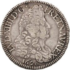 France, Louis XIV, Écu aux 8 L, 1690, Paris, VF(30-35), Silver, KM:275.1