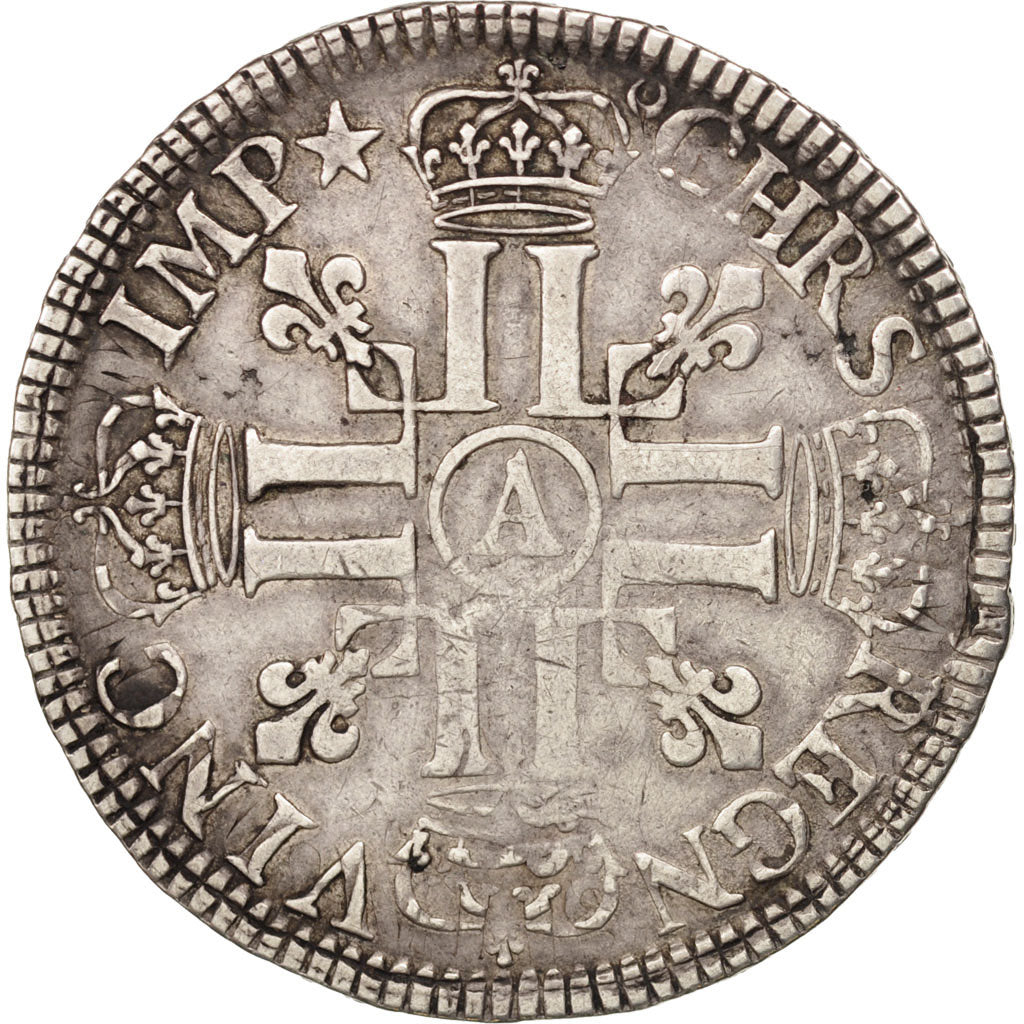 France, Louis XIV, Écu aux 8 L, 1690, Paris, VF(30-35), Silver, KM:275.1
