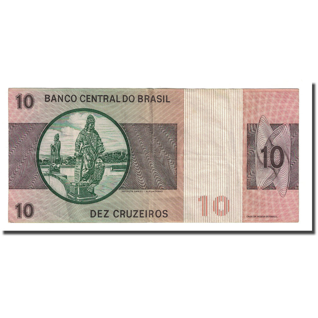 Banknote, Brazil, 10 Cruzeiros, UNDATED (1970-80), KM:193a, EF(40-45)