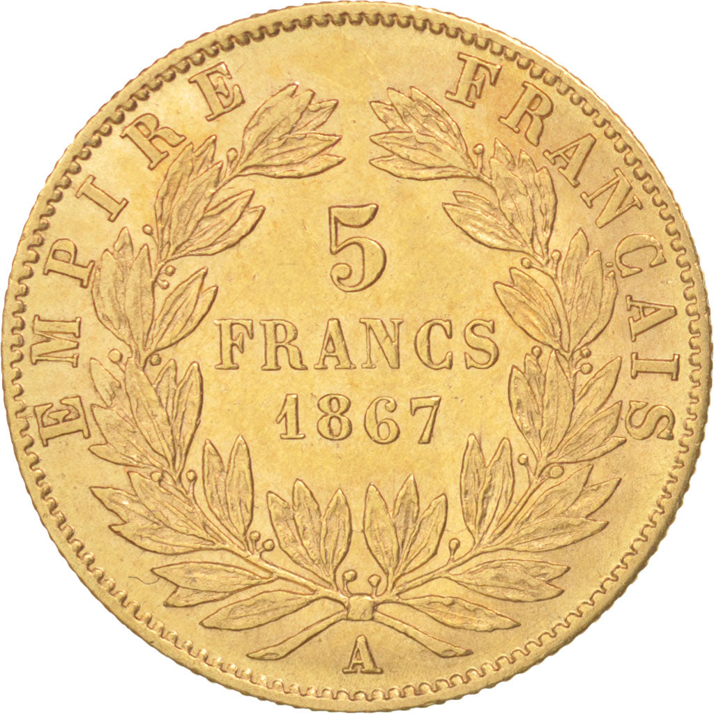 Francia, Napoleon III, Napoléon III, 5 Francs, 1867, Paris, SPL-, Oro, KM:80...