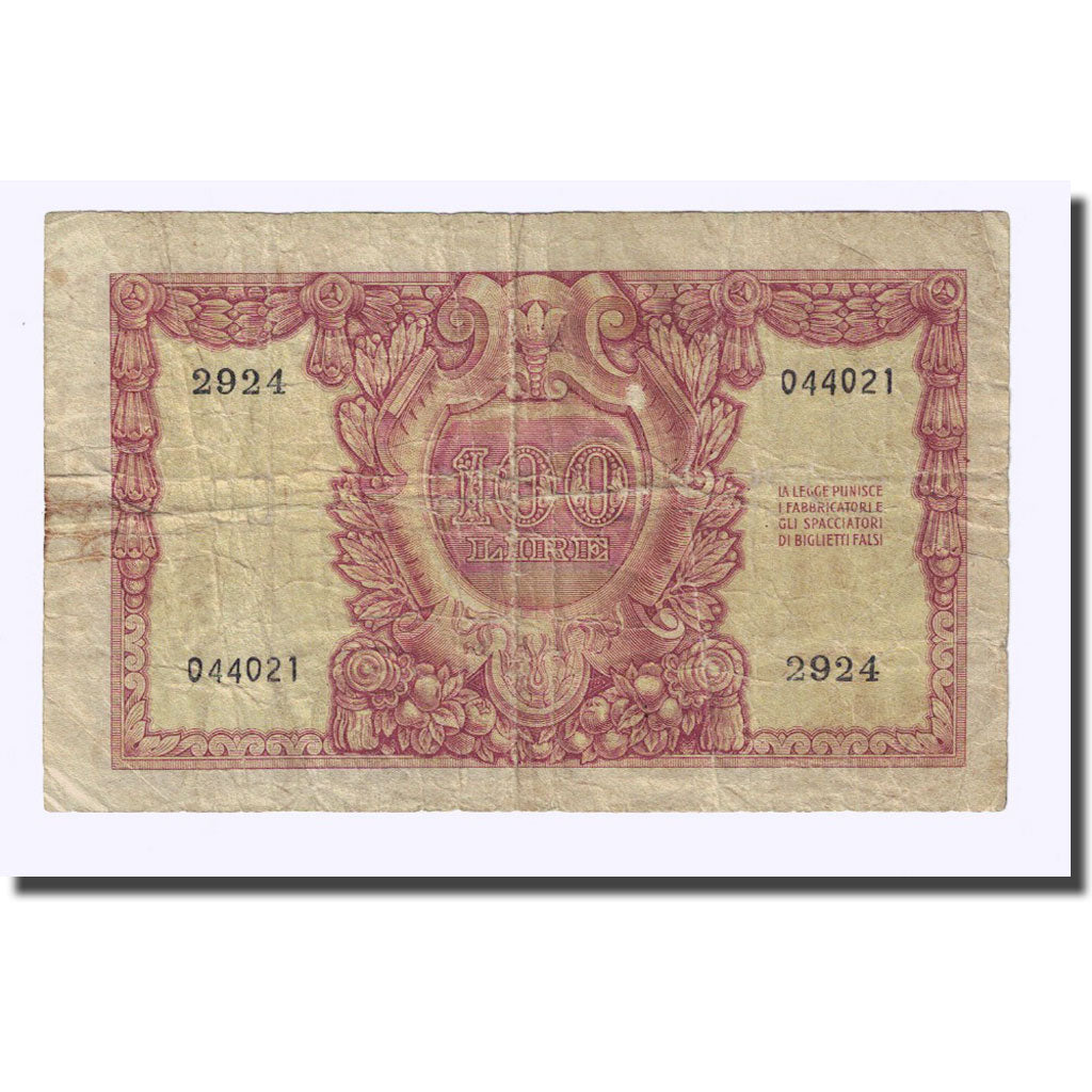 Banknote, Italy, 100 Lire, 1951-12-31, KM:92b, VG(8-10)
