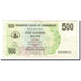 Billete, 500 Dollars, Zimbabue, 2006-08-01, KM:43, MBC