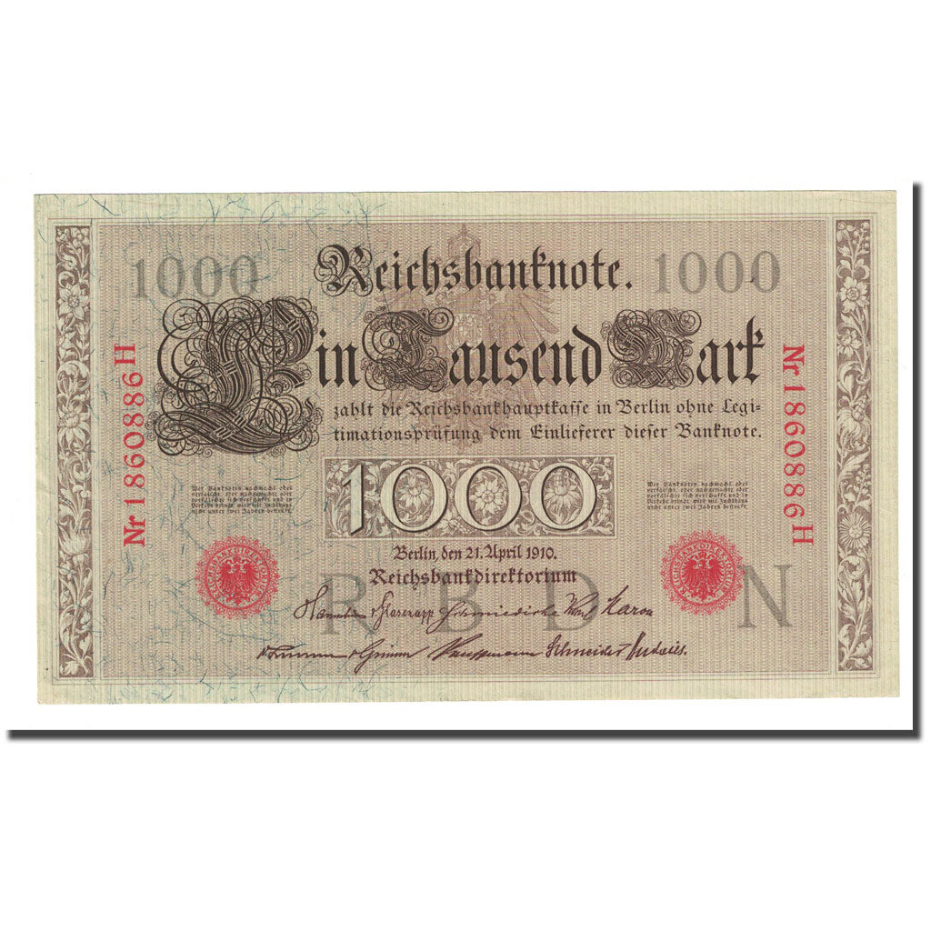 Geldschein, Deutschland, 1000 Mark, 1910-04-21, KM:44b, UNZ-