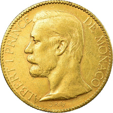 Moneda, Mónaco, Albert I, 100 Francs, Cent, 1896, Paris, MBC, Oro, KM:105