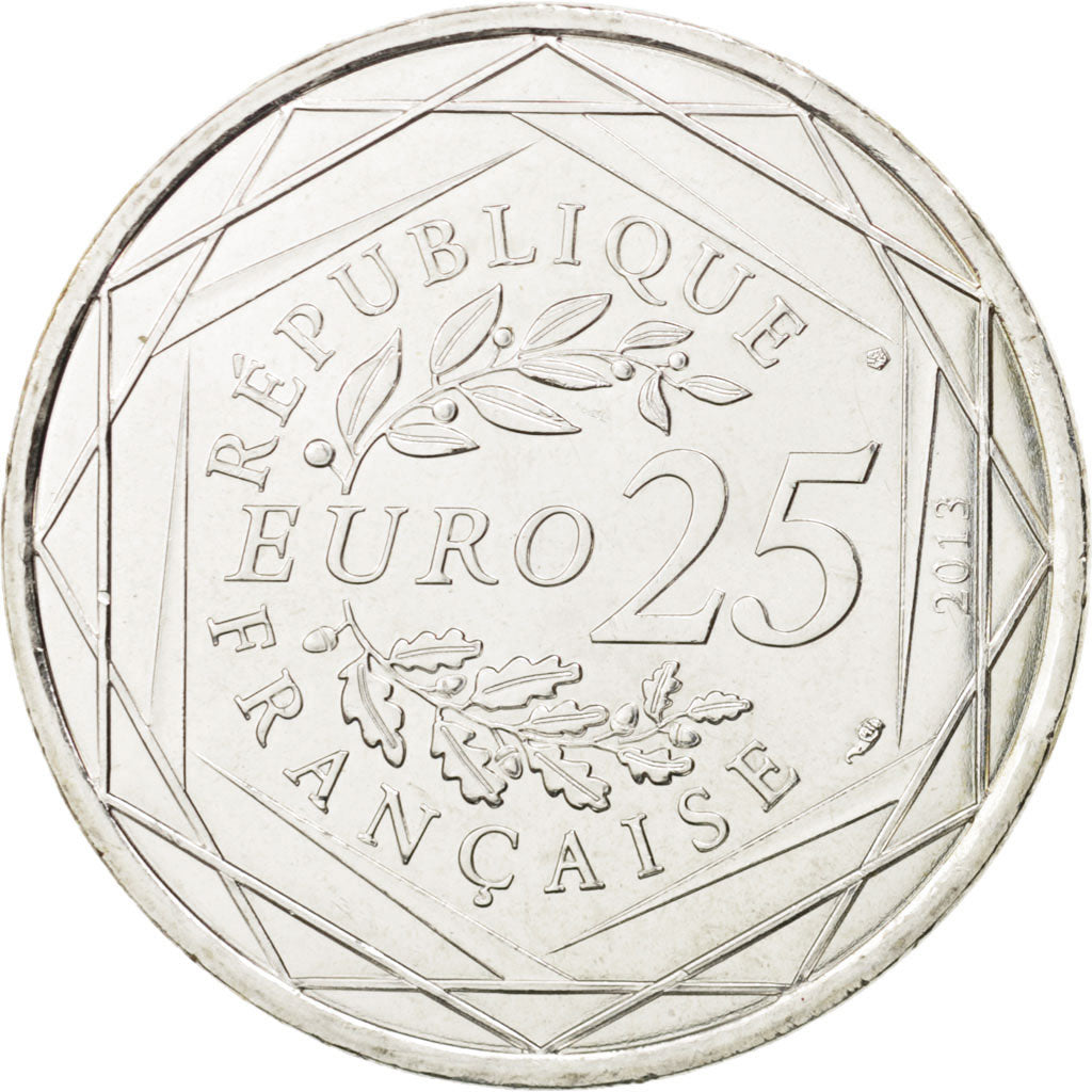 France, 25 Euro Justice, 2013, MS(63), Silver, Gadoury:EM648