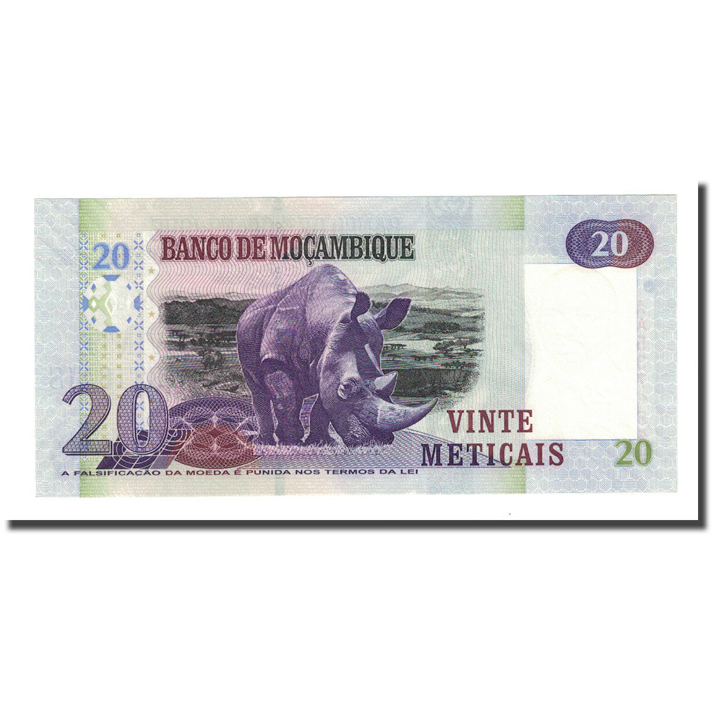 Banknote, Mozambique, 20 Meticas, 2006-06-16, KM:143a, UNC(65-70)
