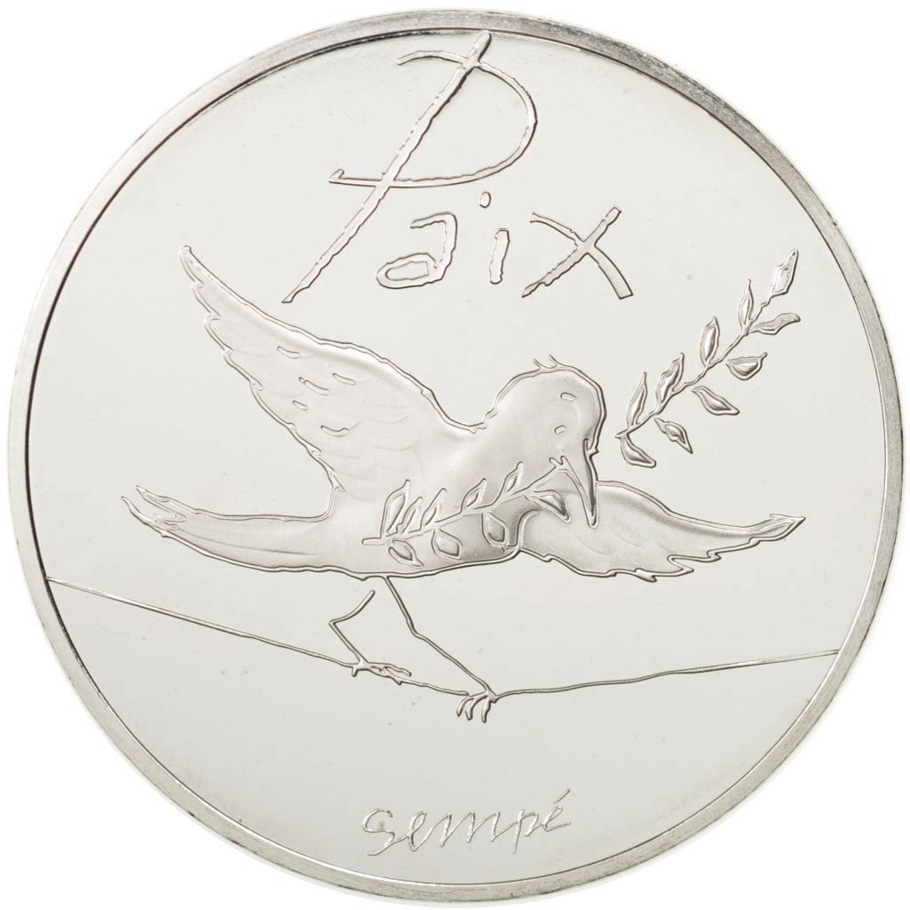 France, 50 Euro Sempé Paix Autumm and Winter, 2014, MS(63), Silver,Gadoury:EU720