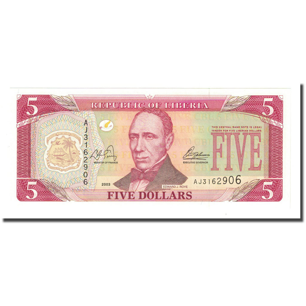 Banknot, Liberia, 5 Dollars, 2003, KM:26a, UNC(65-70)