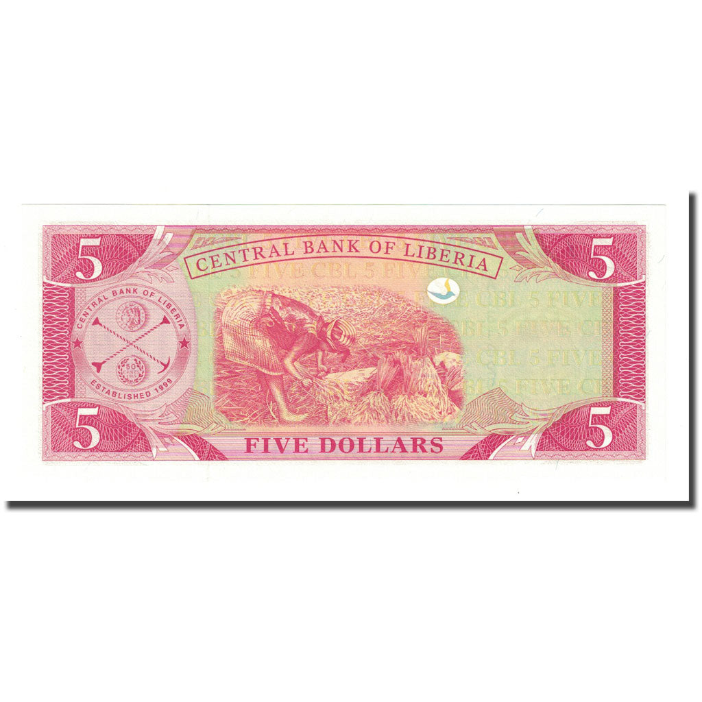 Banknot, Liberia, 5 Dollars, 2003, KM:26a, UNC(65-70)