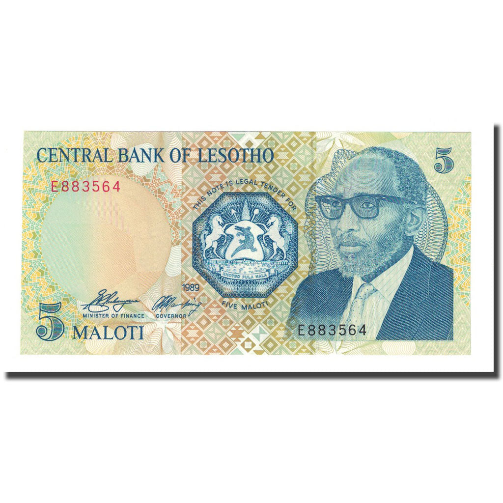 Banknot, Lesotho, 5 Maloti, 1989, KM:10a, UNC(65-70)