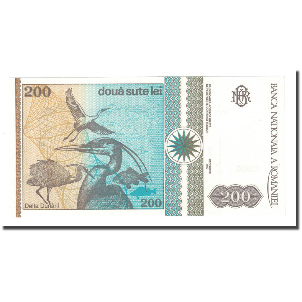 Banconote, Romania, 200 Lei, DECEMBRE 1992, KM:100a, FDS