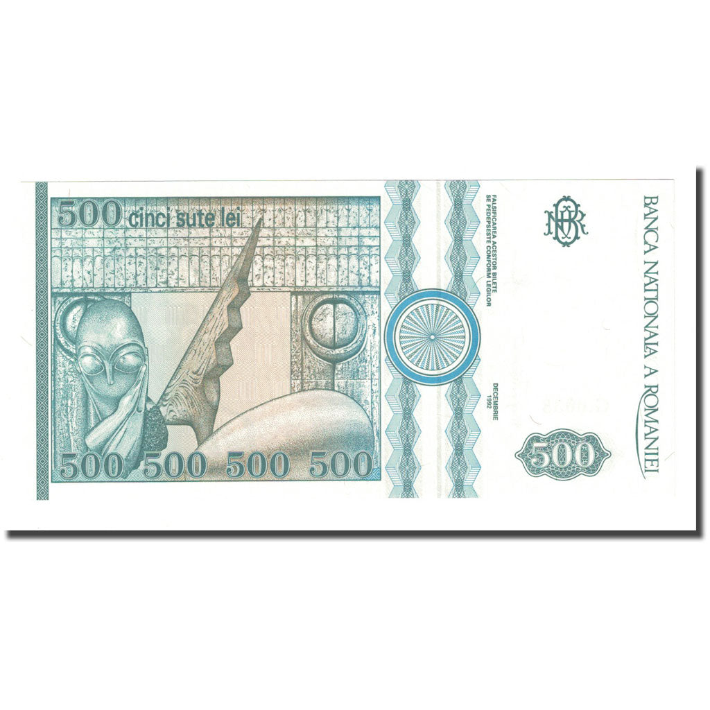 Banknote, Romania, 500 Lei, DECEMBRE 1992, KM:101b, UNC(65-70)