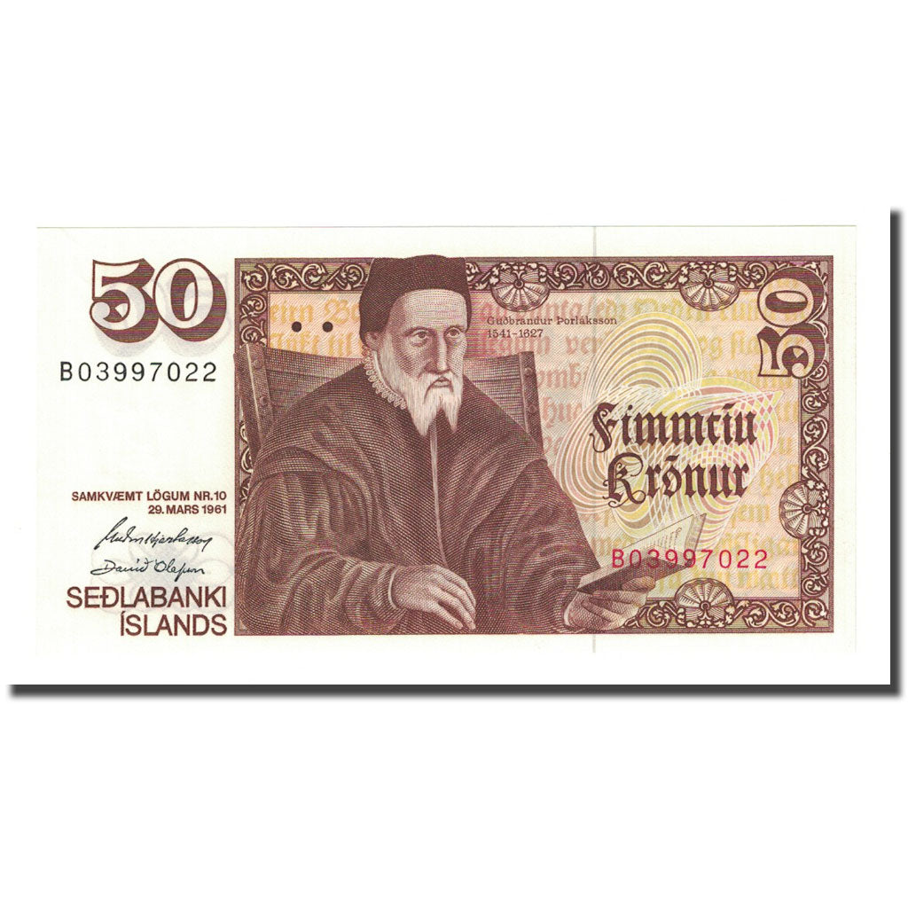 Banknote, Iceland, 50 Kronur, 1961-03-29, KM:49a, UNC(65-70)