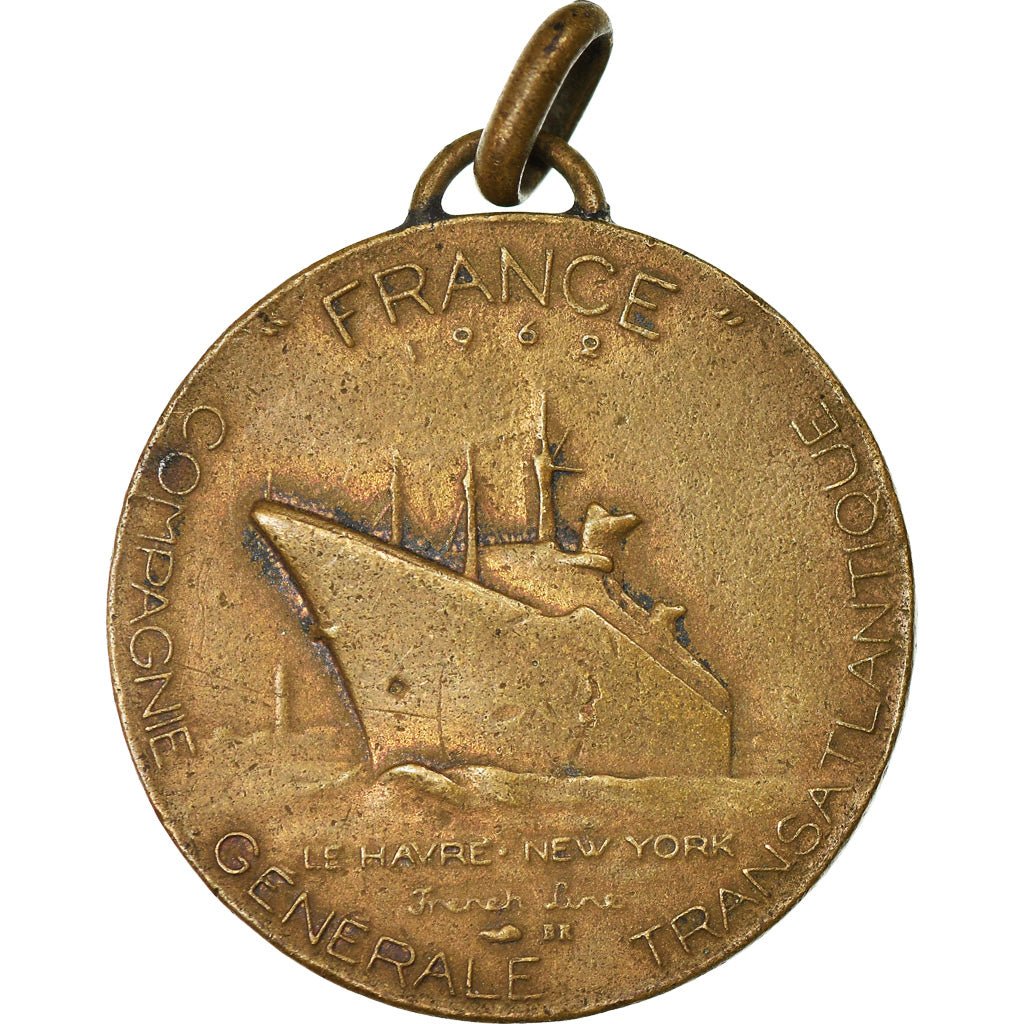 Francja, Medal, Compagnie Générale Transatlantique, France, Wysyłka, 1962