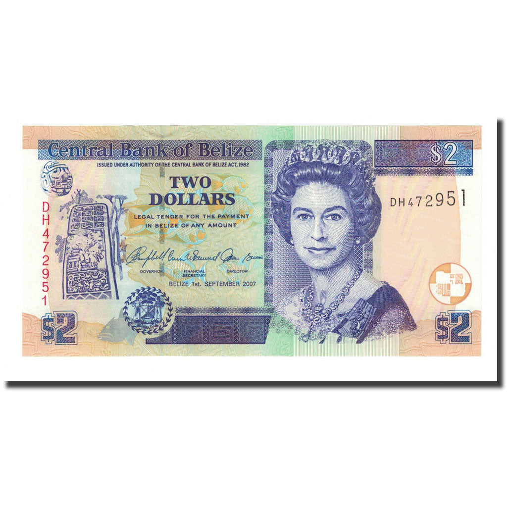 Banknote, Belize, 2 Dollars, 2007-07-01, KM:66c, UNC(65-70)