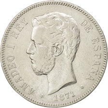 Spain, Amadeao I, 5 Pesetas, 1874, Madrid, EF(40-45), Silver, KM:666