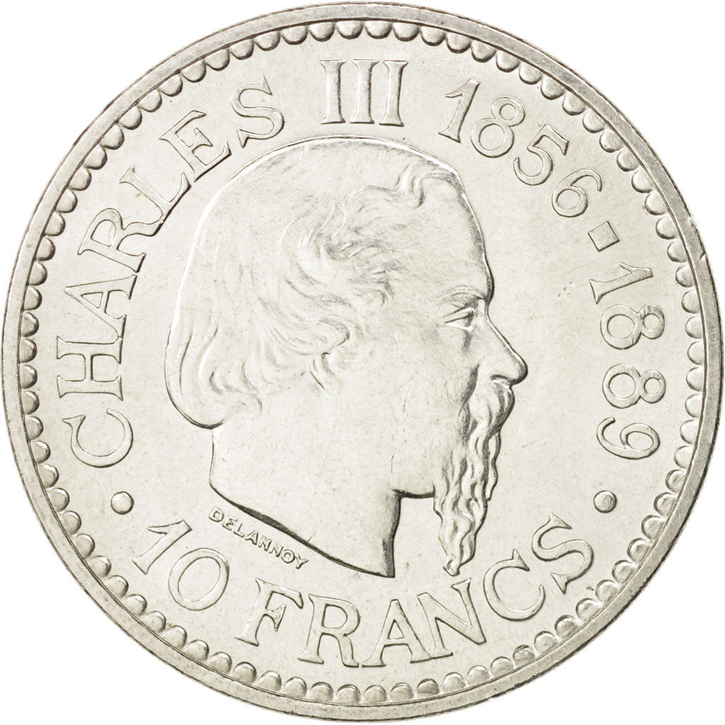 Coin, Monaco, Rainier III, 10 Francs, 1966, AU(55-58), Silver, KM:146