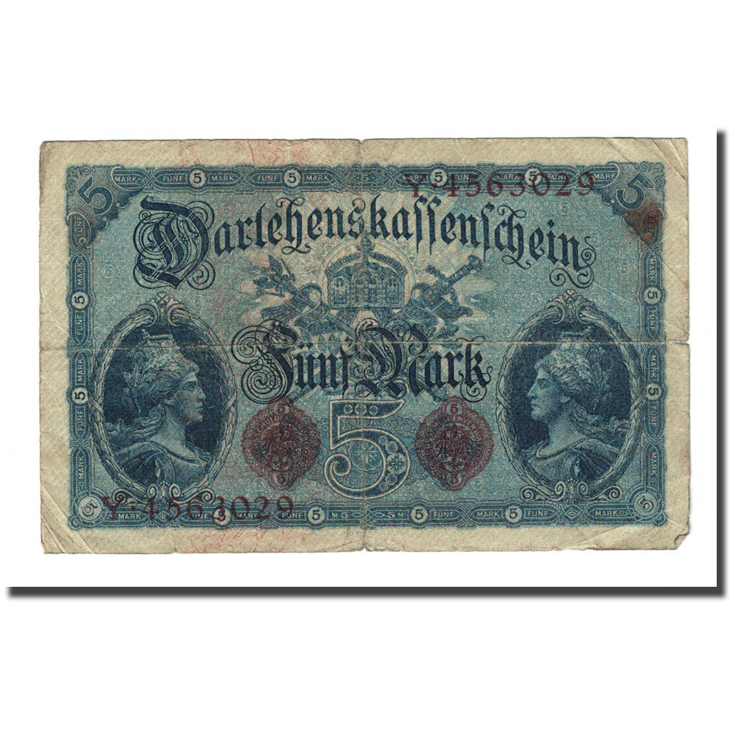 Banknote, Germany, 5 Mark, 1914-08-05, KM:47b, VF(20-25)