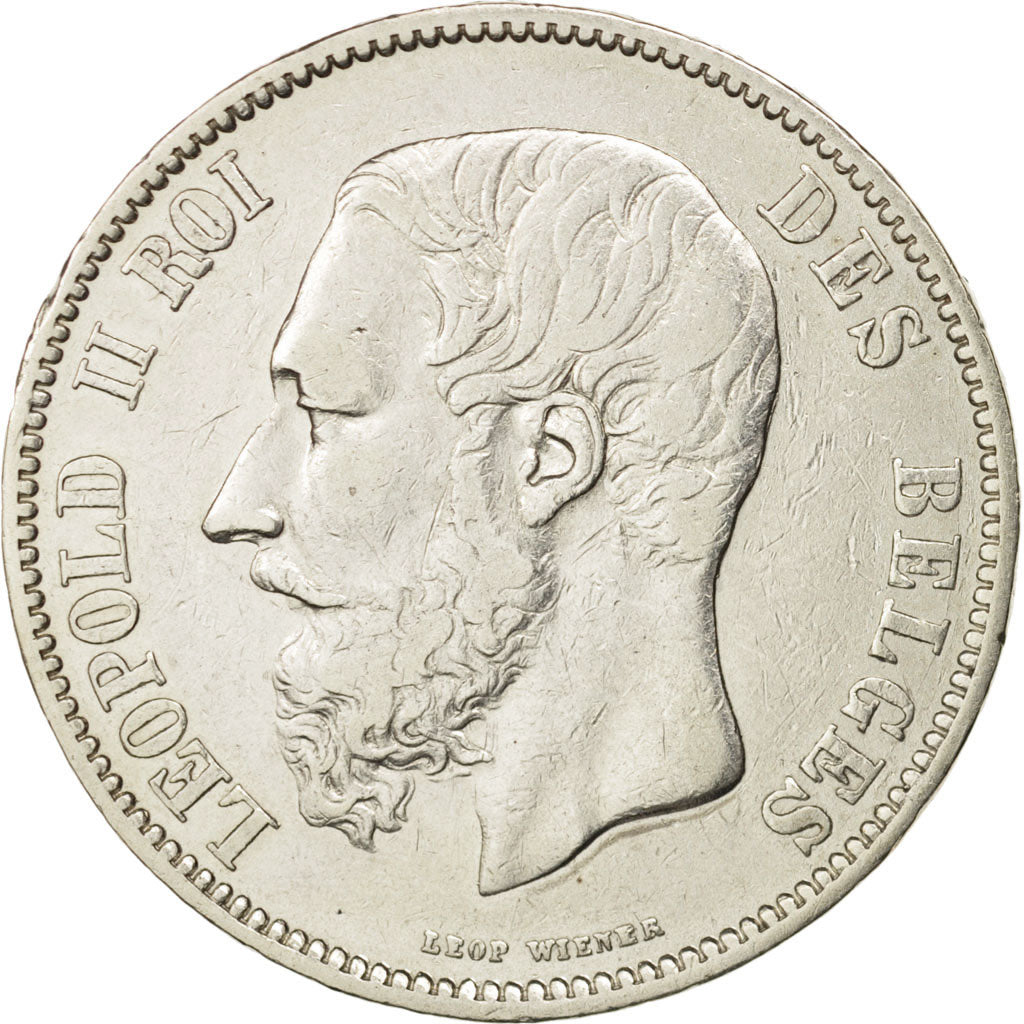 Belgium, Leopold II, 5 Francs, 5 Frank, 1868, EF(40-45), Silver, KM:24