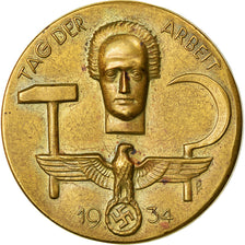 Alemania, medalla, Tag der Arbeit, Fête du Travail, 1934, EBC, Cobre