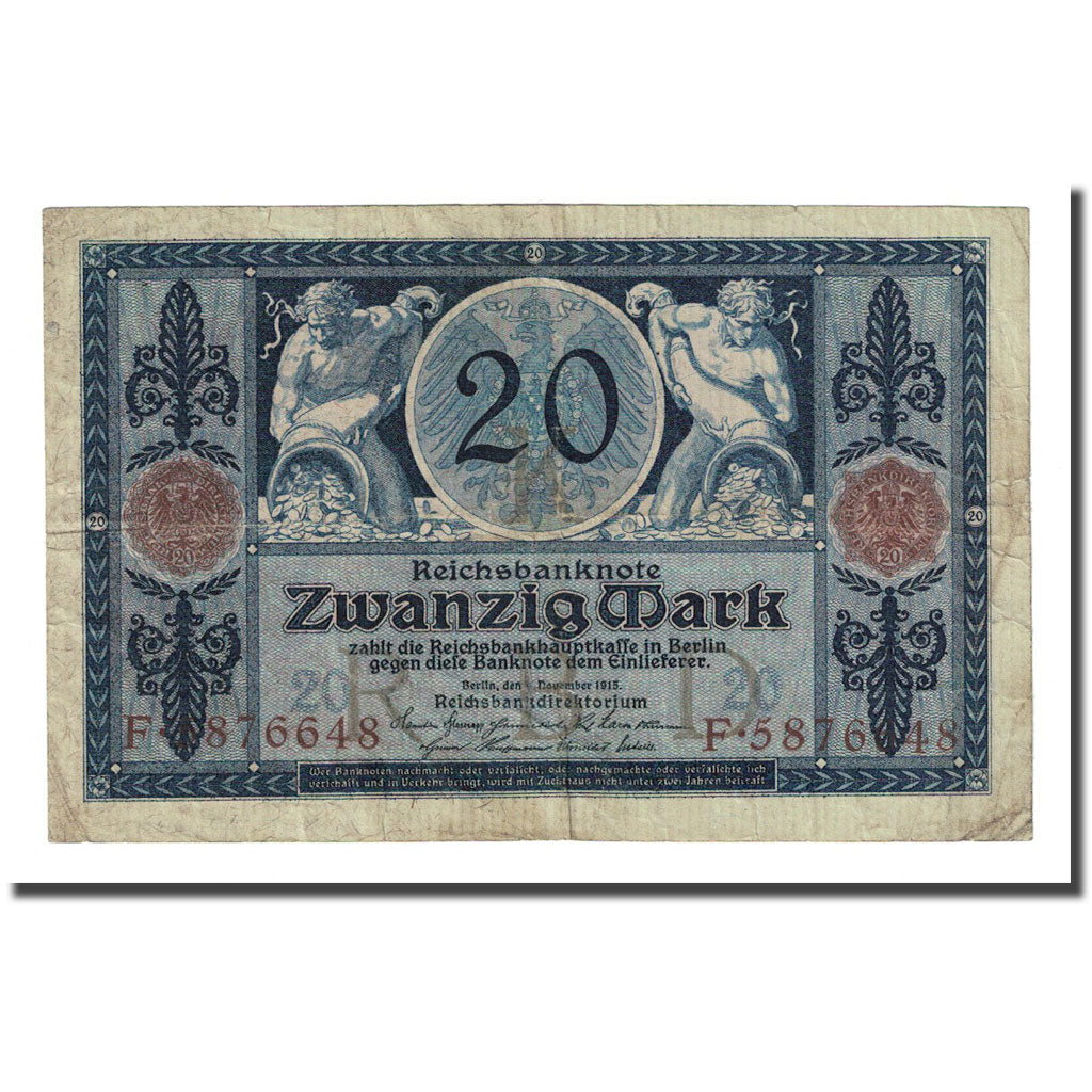 Banknote, Germany, 20 Mark, 1915-11-04, KM:63, VF(20-25)