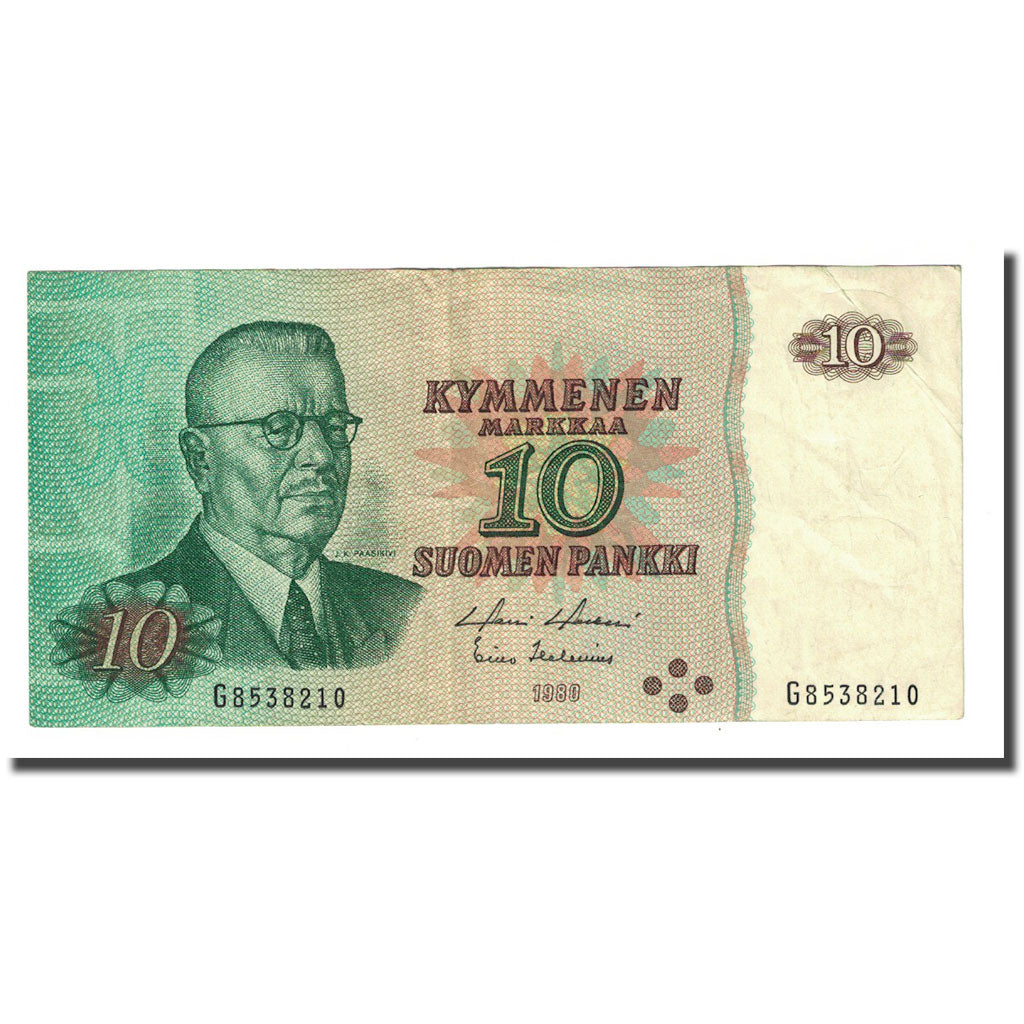 Banknote, Finland, 10 Markkaa, 1980, KM:111a, VF(20-25)