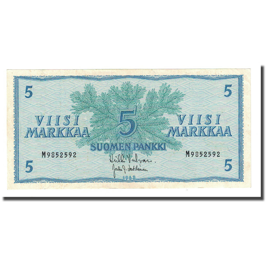 Billete, 5 Markkaa, 1963, Finlandia, KM:99a, SC