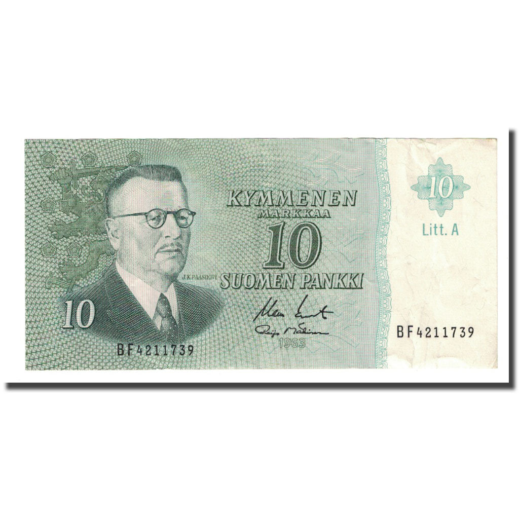 Banknote, Finland, 10 Markkaa, 1963, KM:112a, EF(40-45)