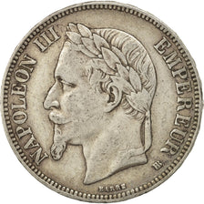 Moneta, Francia, Napoléon III, 5 Francs, 1869, Strasbourg, BB, Argento