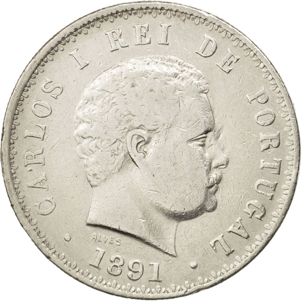 Portugal, Carlos I, 500 Reis, 1891, VF(30-35), Silver, KM:535